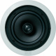 Heco INC 62 En rund högtalare med svart kon och silverkant.