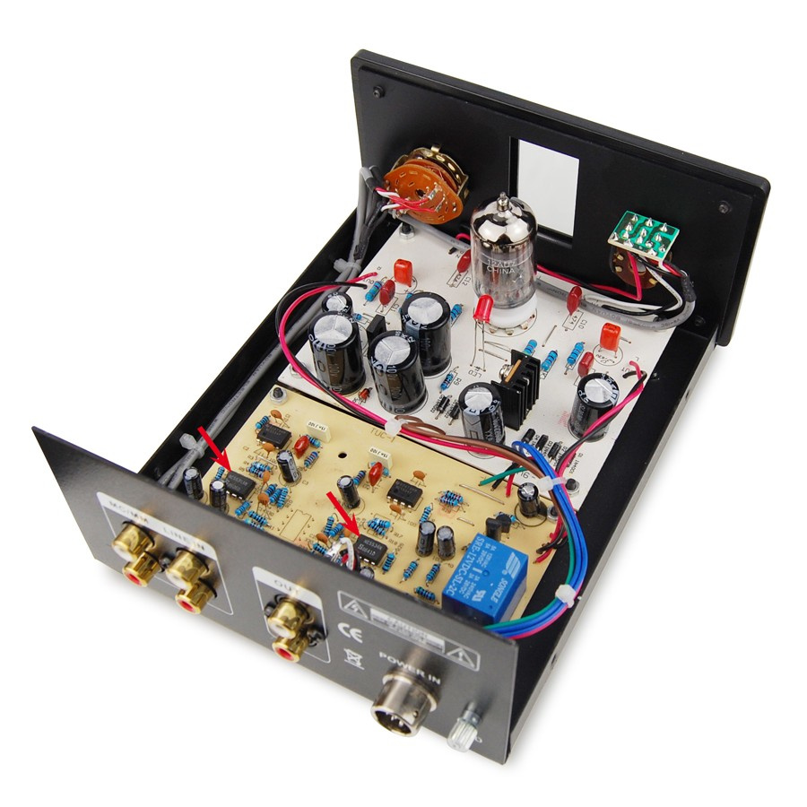 Dynavox TPR-2 rörbestyckad RIAA-förstärkare för vinylspelare, silver