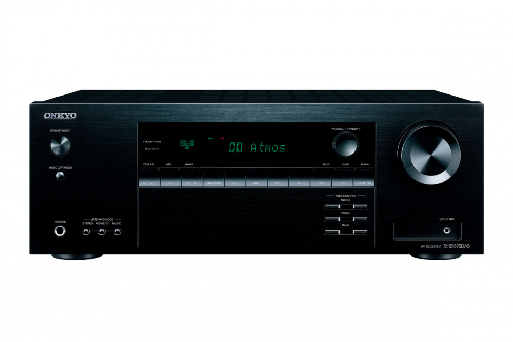 Onkyo TX-SR393 hemmabioförstärkare med DAB/FM, svart