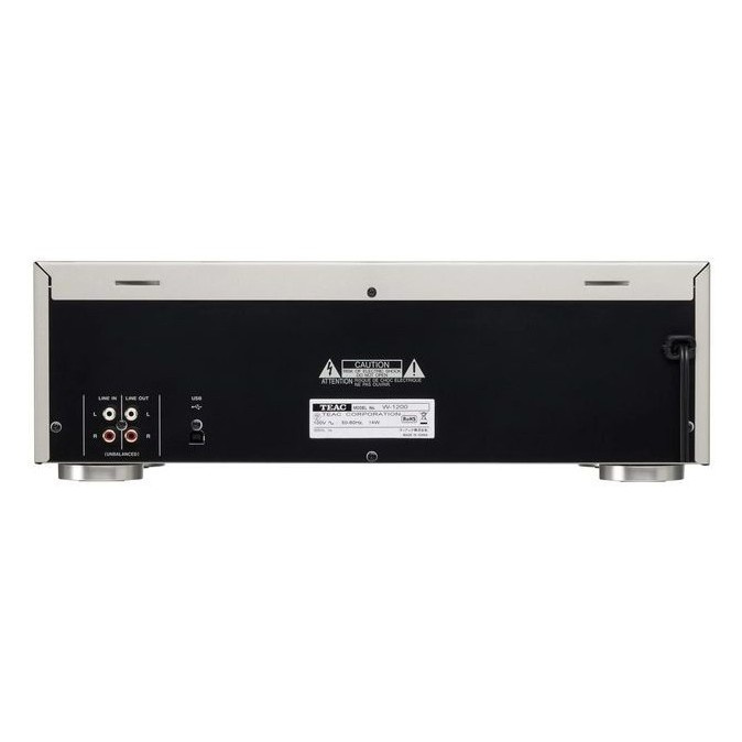 Teac W-1200 dubbeldäck kasettband med digitalisering, silver