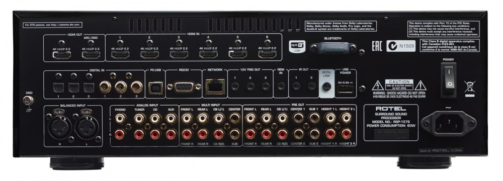 Rotel RSP1576 bioprocessor/försteg, svart