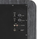 Polk Audio HTS10 aktiv subwoofer, svart Baksidan av en aktiv subwoofer med kontroller för volym, fas och anslutningar.