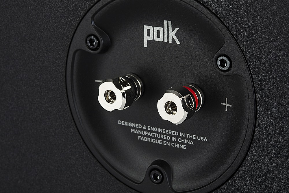 Anslutningsuttag för högtalarkablar på Polk Audio Reserve R400 centerhögtalare.