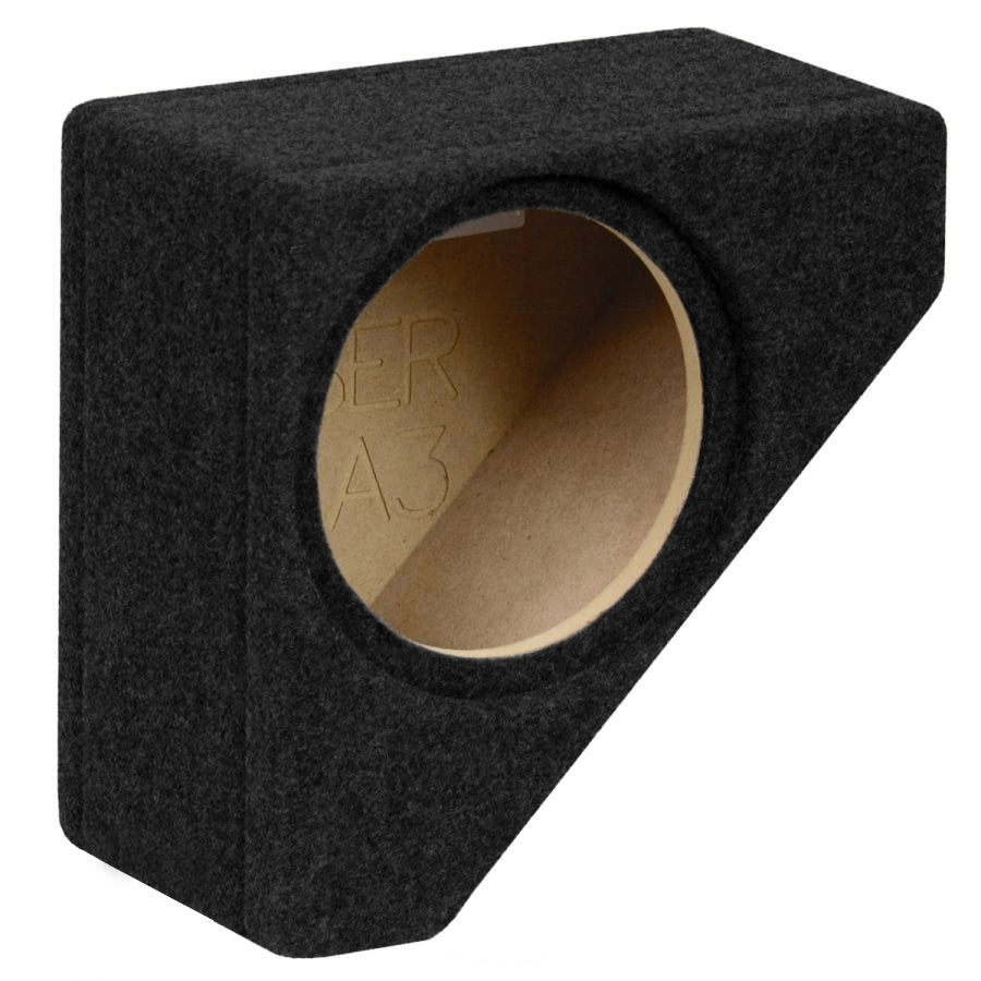 En svart baslåda i tyg med ett runt cirkulärt utrymme.