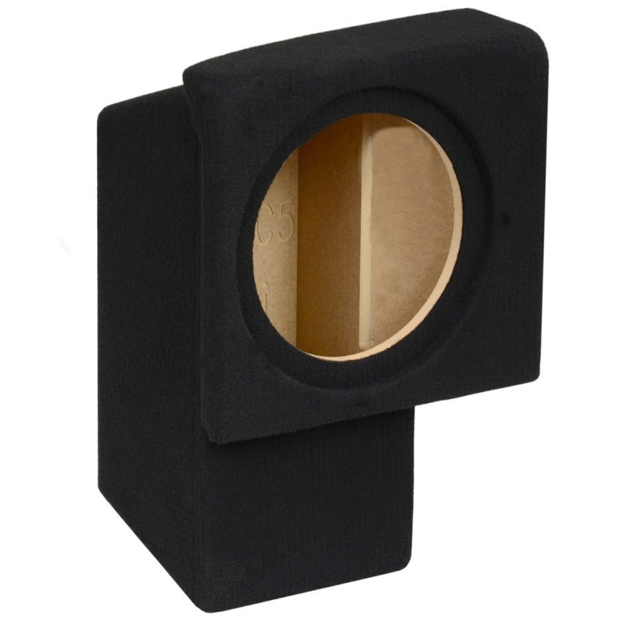 Baslåda för Audi A6 Avant, svart med öppning för högtalare.