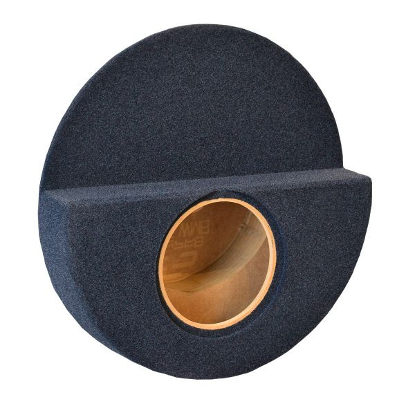 En rund baslåda för BMW 3-serie E46 Touring i svart tyg.