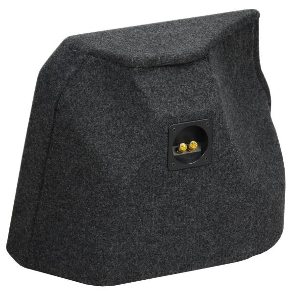 Baslåda i svart filt för BMW 5-serie E60 Sedan, designad för ljudsystem.