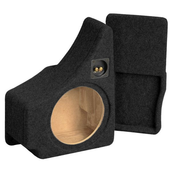 Tom baslåda för BMW X6, svart textil, designad för subwoofer.