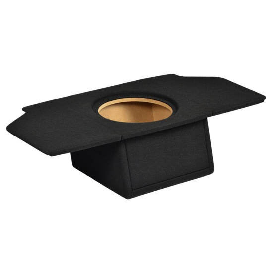 En svart baslåda för Ford S-Max 2010 med öppning för högtalare.