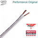 Qed Performance Original-högtalarkabel Högtalarkabel med två ledare och märkning, vit färg.