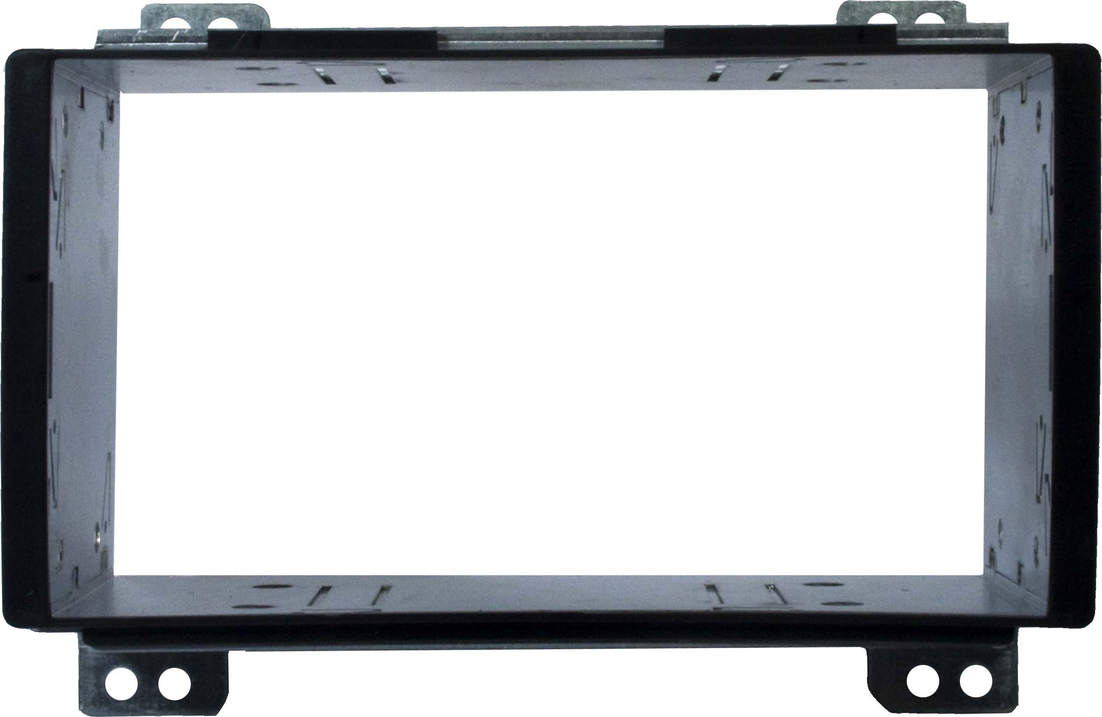 En metallram för installation av bilstereo.