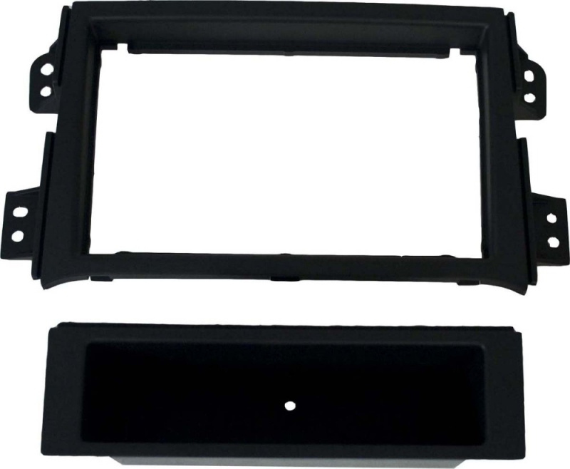 Ram och utdrag för stereoinstallation, svart plast.