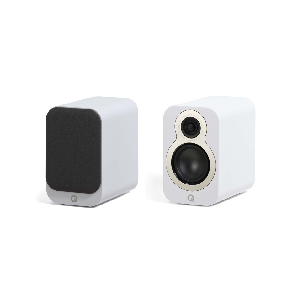Q Acoustics 3010c stativhögtalare, mattvit