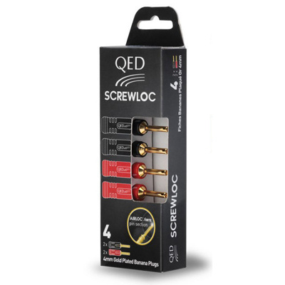 QED Screwloc ABS 4-pack bananpluggar