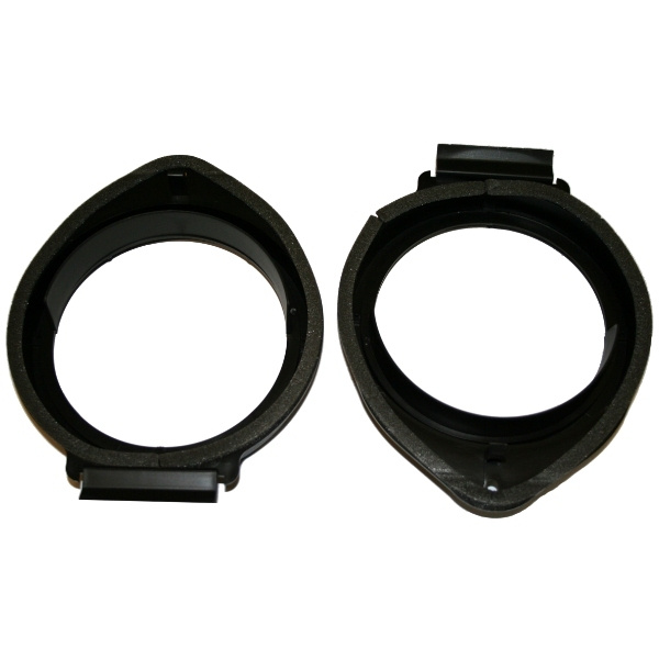 Två svarta adaptramar för högtalare.