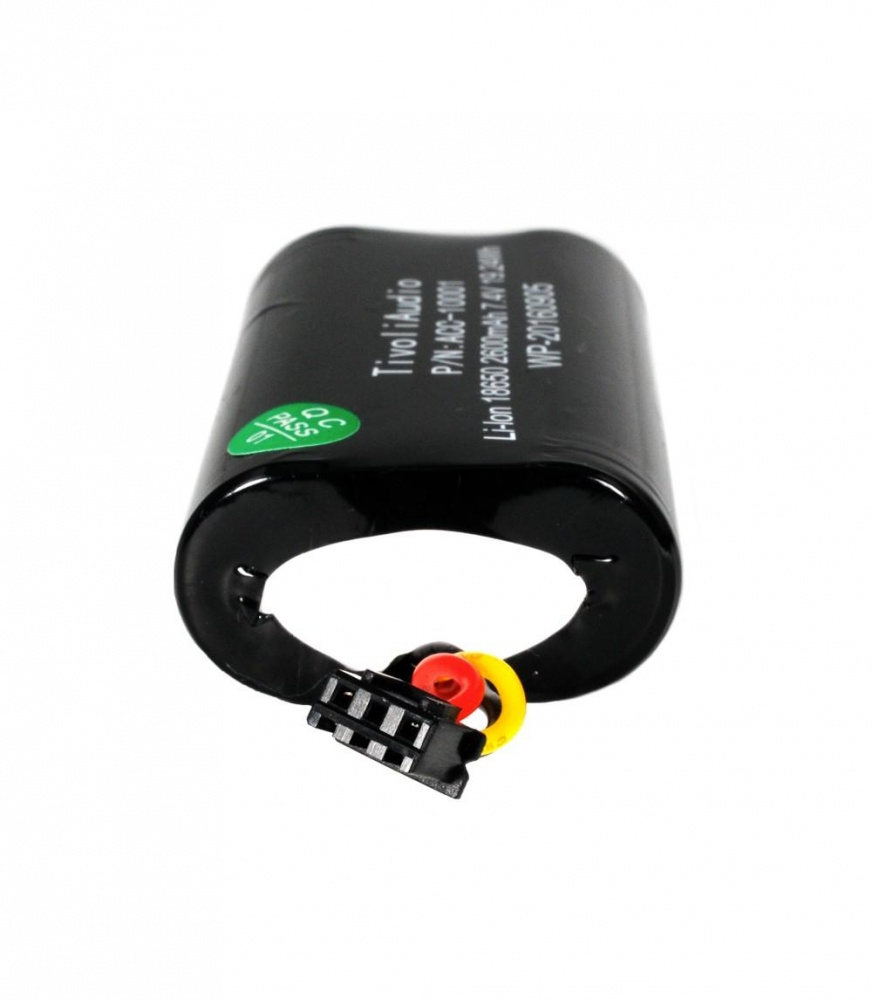 Batteripaket för Tivoli Audio Art, med kablar och märkning.