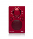 Tivoli Audio PAL BT, FM-radio med Bluetooth, röd Röd FM-radio med Bluetooth, rund volymkontroll och högtalare framtill.