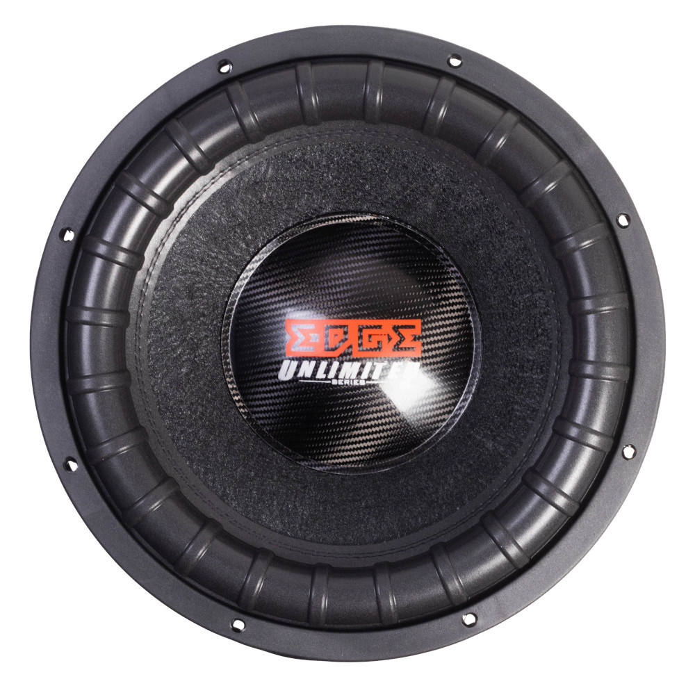 Tungt 15-tums baselement med en svart, kolfiberinspirerad mitt.