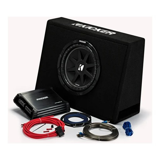Kicker KickPack KKP210, baspaket med slimmad 10 tums baslåda, slutsteg och kablage