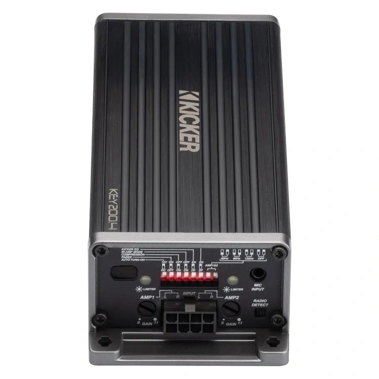 Kicker KEY200.4ISO, 4-kanaligt Plug & Play DSP-slutsteg