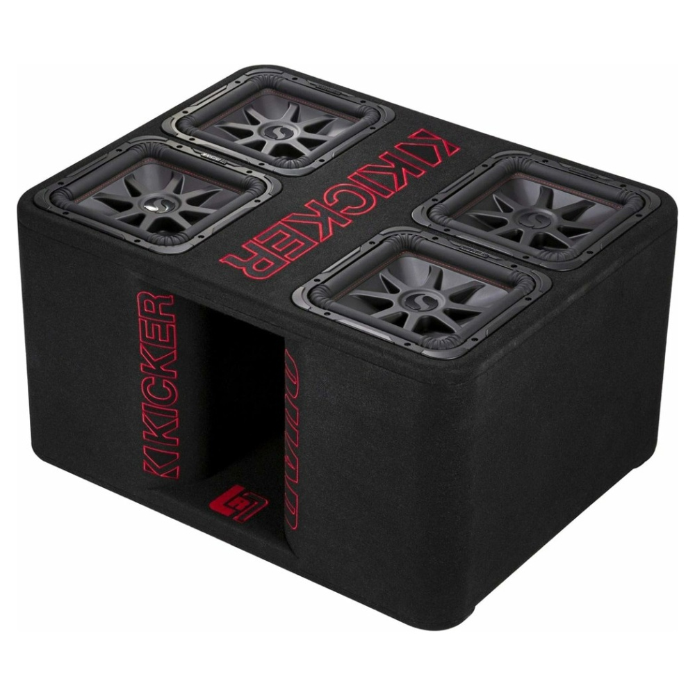 Kicker Solo-Baric QL7R122, 4x12 tums baslåda, dubbla 2-ohmsanslutningar