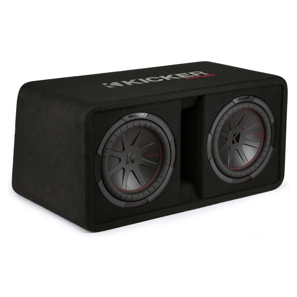 Kicker CompR DCWR102, portad 2x10 tums baslåda, 2 ohm