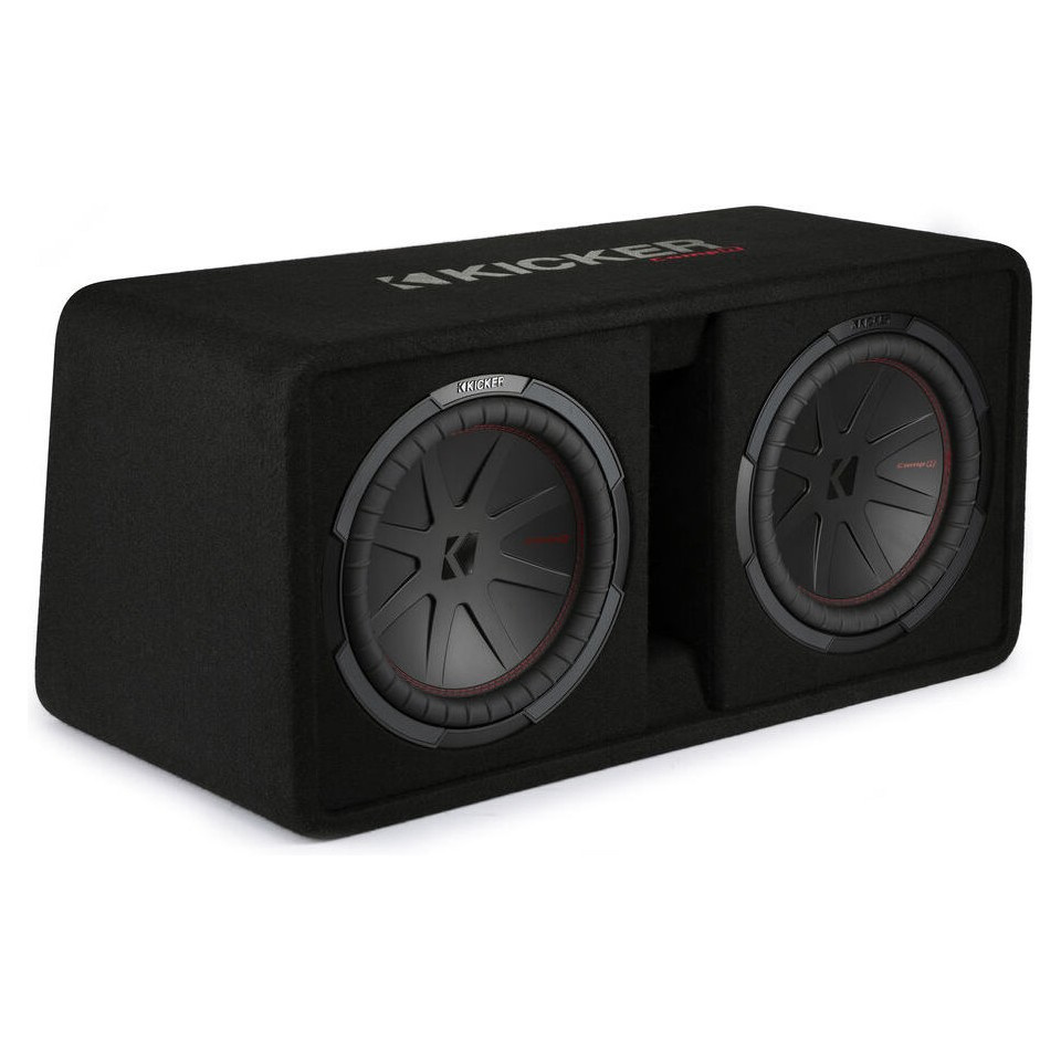 Kicker CompR DCWR122, portad 2x12 tums baslåda, 2 ohm