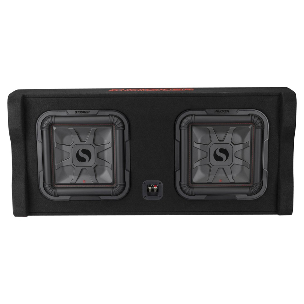 Kicker Solo-Baric DL7TDF122, 2x12 tums nedåtriktad baslåda, 2 ohm