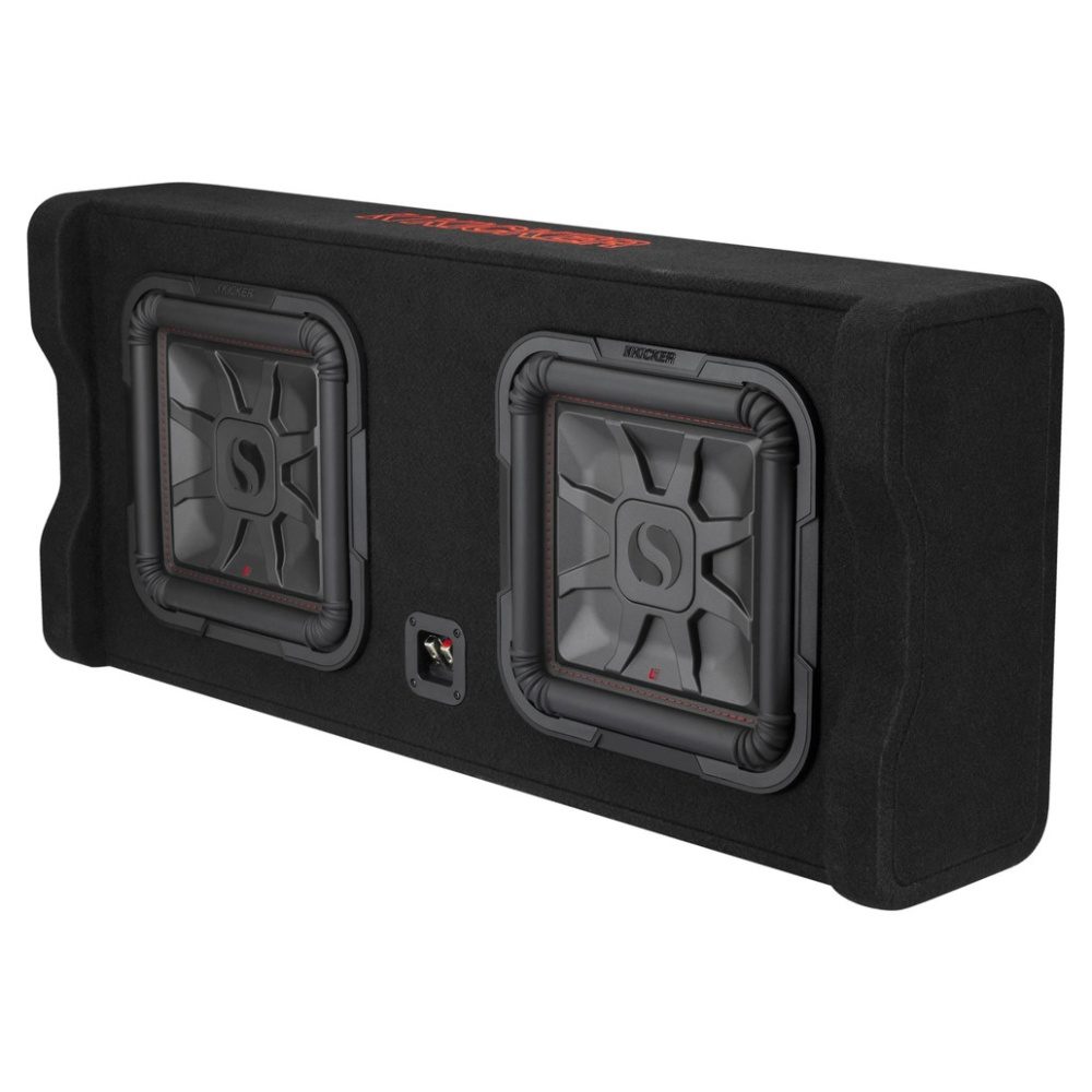 Kicker Solo-Baric DL7TDF122, 2x12 tums nedåtriktad baslåda, 2 ohm