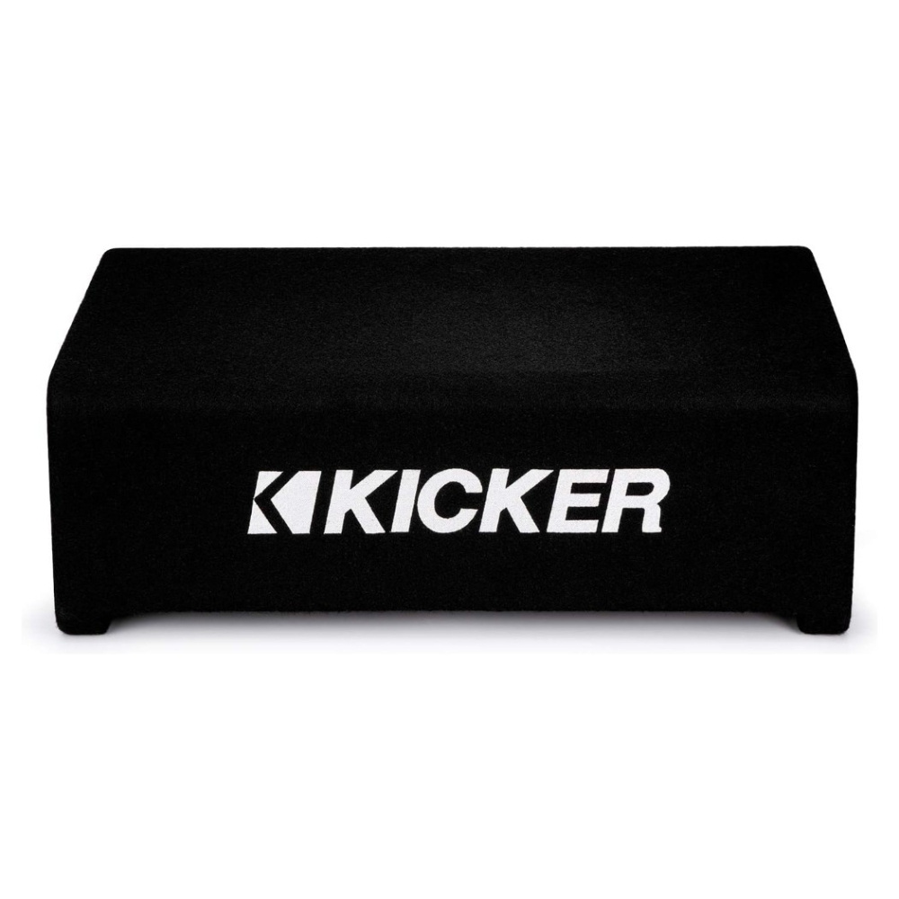 Kicker KickPack KKPDF212, baspaket med sluten nedåtriktad 12 tums baslåda, slutsteg och kablage