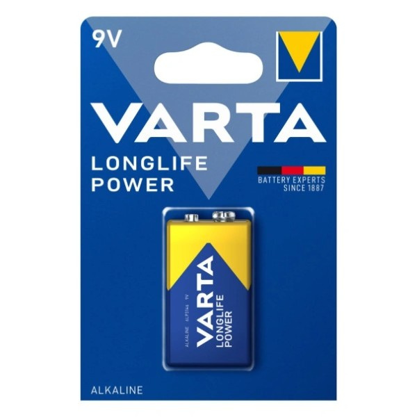 Varta Longlife Power 9V, alkaliskt blockbatteri 1-pack
