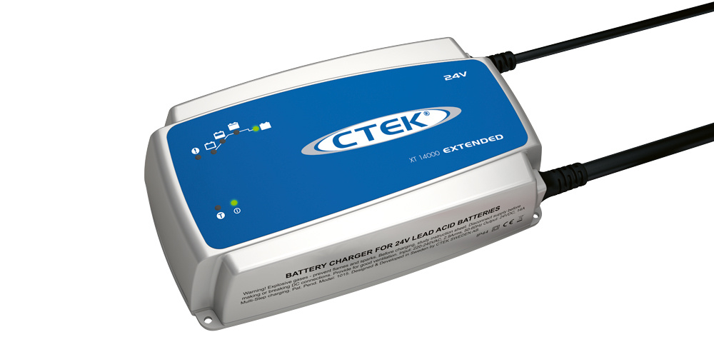 CTEK XT 14000, en 24V batteriladdare för bly-syrabatterier.