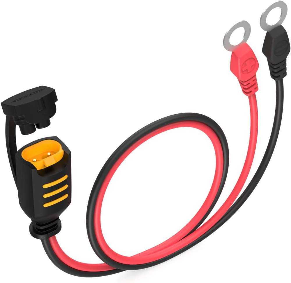 Laddkabel med ögonlapp, röd och svart, för CTEK-enheter.