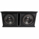 B2 Audio DVPE212, 2x12 tums baslåda Dubbel 12-tums baslåda med svart hölje och B2 Audio-logotyp.