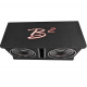 B2 Audio DVPE212, 2x12 tums baslåda En svart baslåda med två 12-tums högtalare och B2 Audio-logotyp.