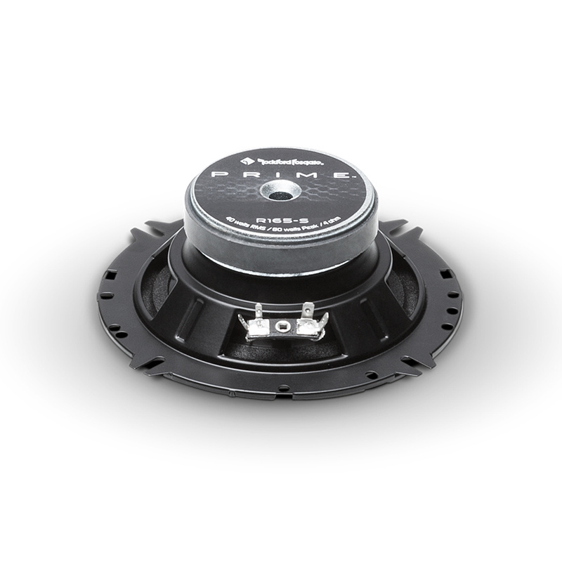 En bilhögtalare från Rockford Fosgate med en rund design.