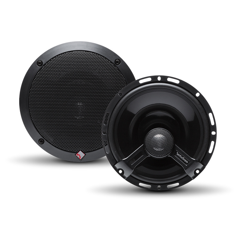 Koaxialhögtalare, 6,5 tum, svart design, används för ljudsystem.