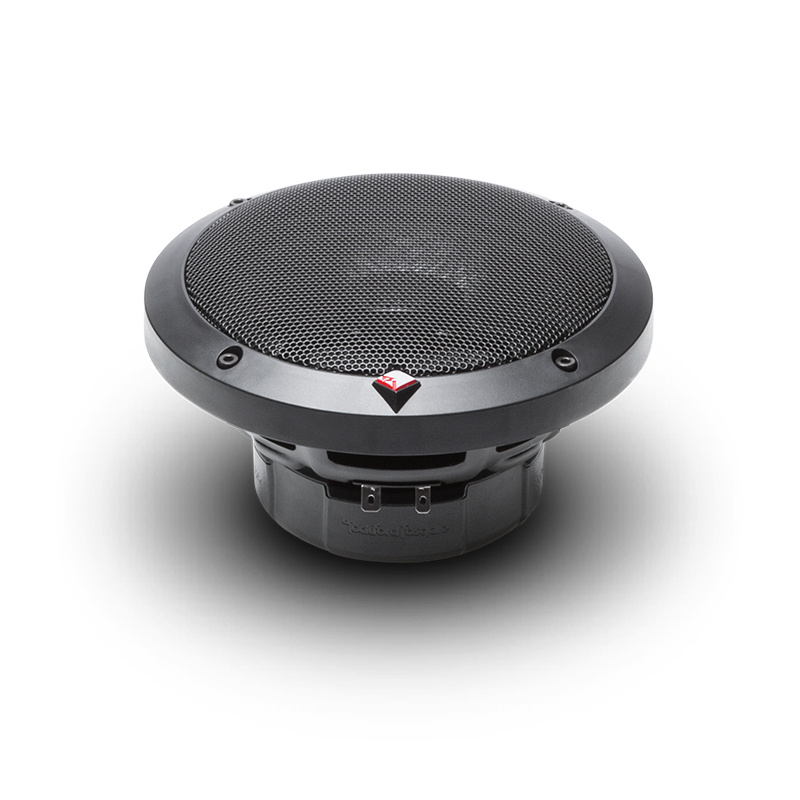 Koaxialhögtalare på 6,5 tum med svart galler och konisk design.