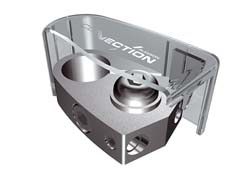 En batteripolsko med plats för två kablar och skyddande kåpa.