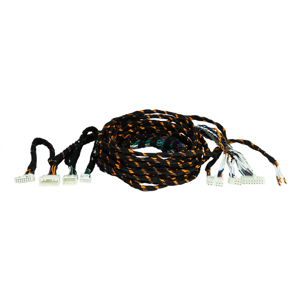 Kabelstrumpa för modular kraftkablar, svart och orange, 1 meter lång.