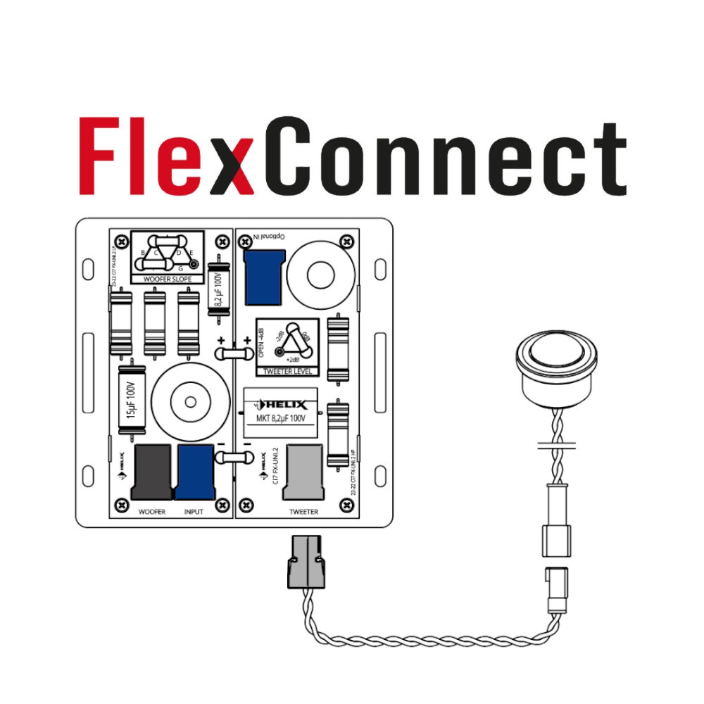 Illustration av en kretskort- och högtalaranslutning.