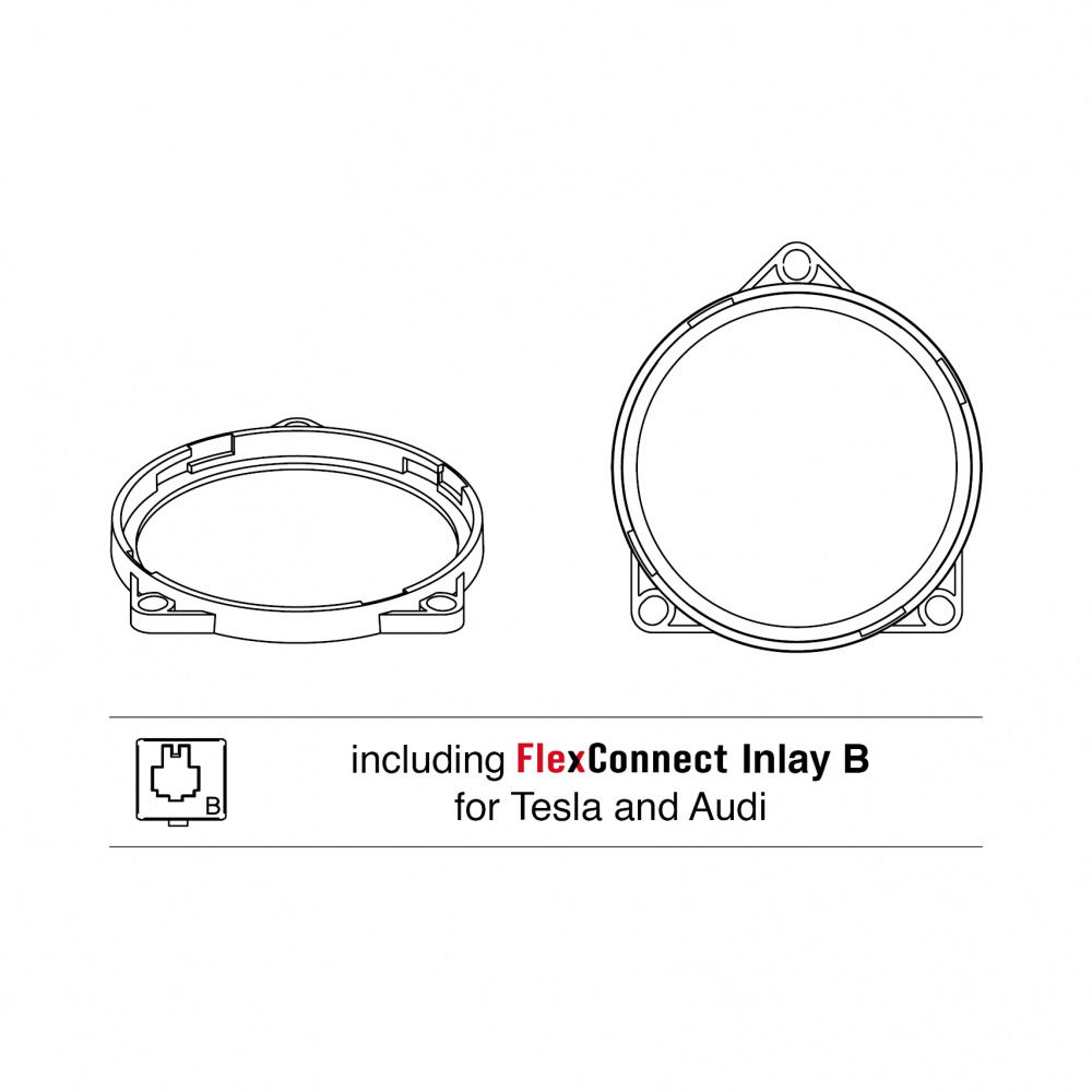 Monteringstillbehör för Tesla och Audi, inkluderar FlexConnect Inlay B.