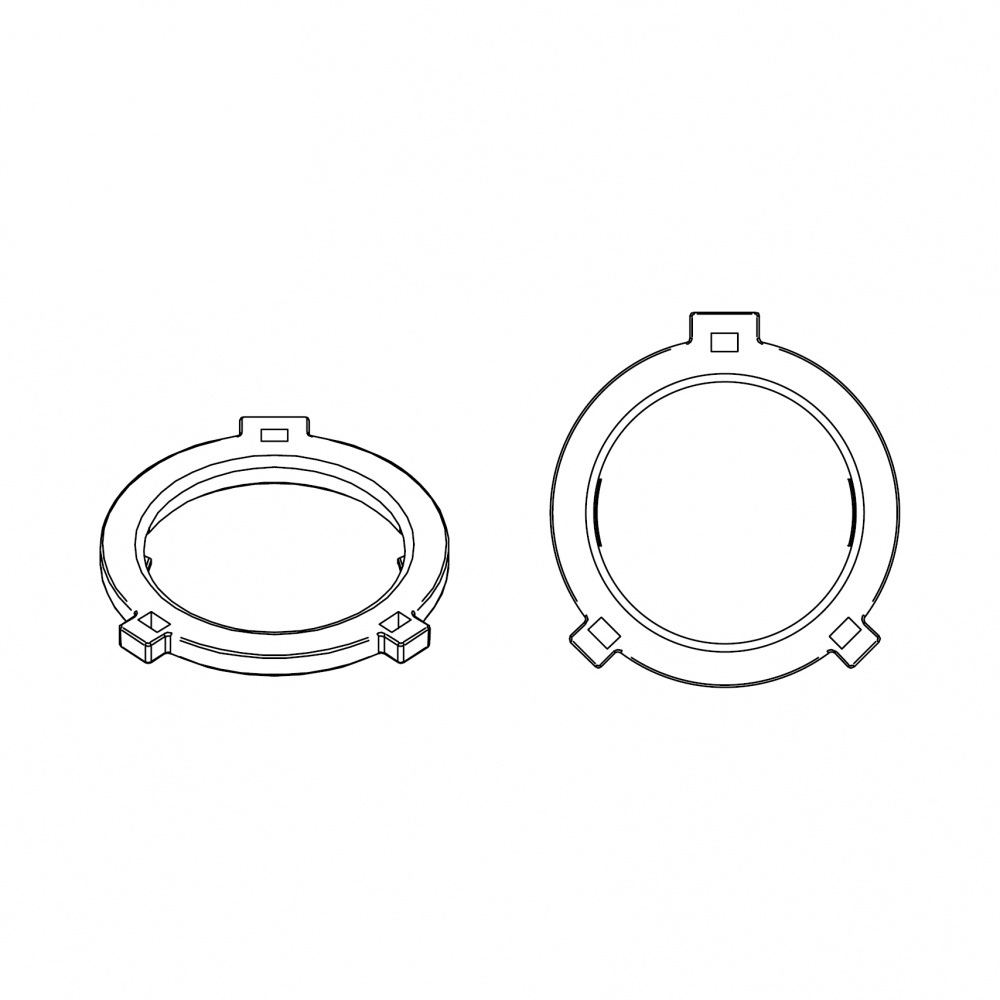 Produktens komponenter, runda fästen för Volkswagen.