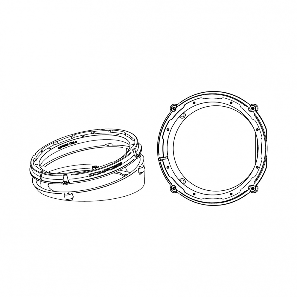 Ett monteringssystem för Tesla med två delade ringar.