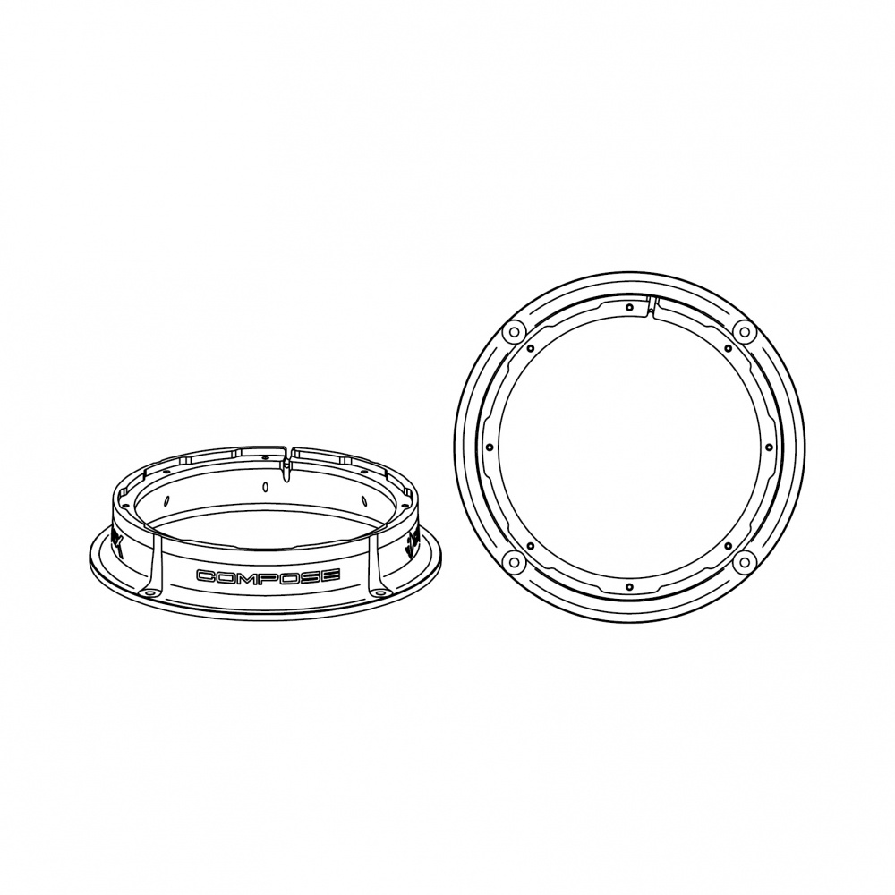 Fäste för ljudsystem till Audi, del av Helix Compose FlexMount.