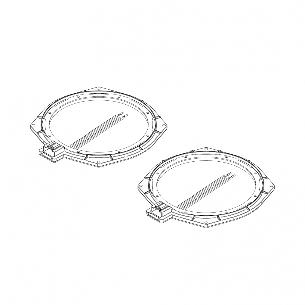 Två flexibla monteringsfästen för BMW.