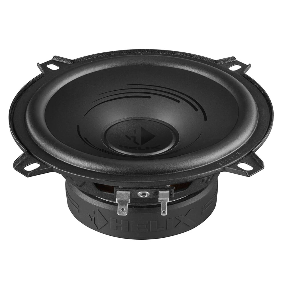 En svart högtalare med rund form och tydlig logotyp.