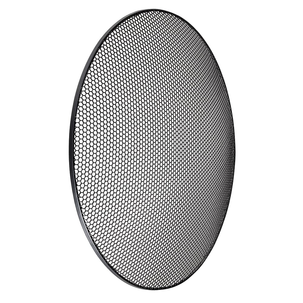 Monteringsring i rostfritt stål med hexagonalt mönster.