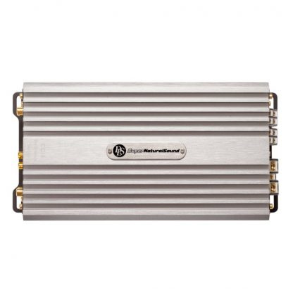 Fyrkanaligt slutsteg med silverfärgad aluminiumkåpa.