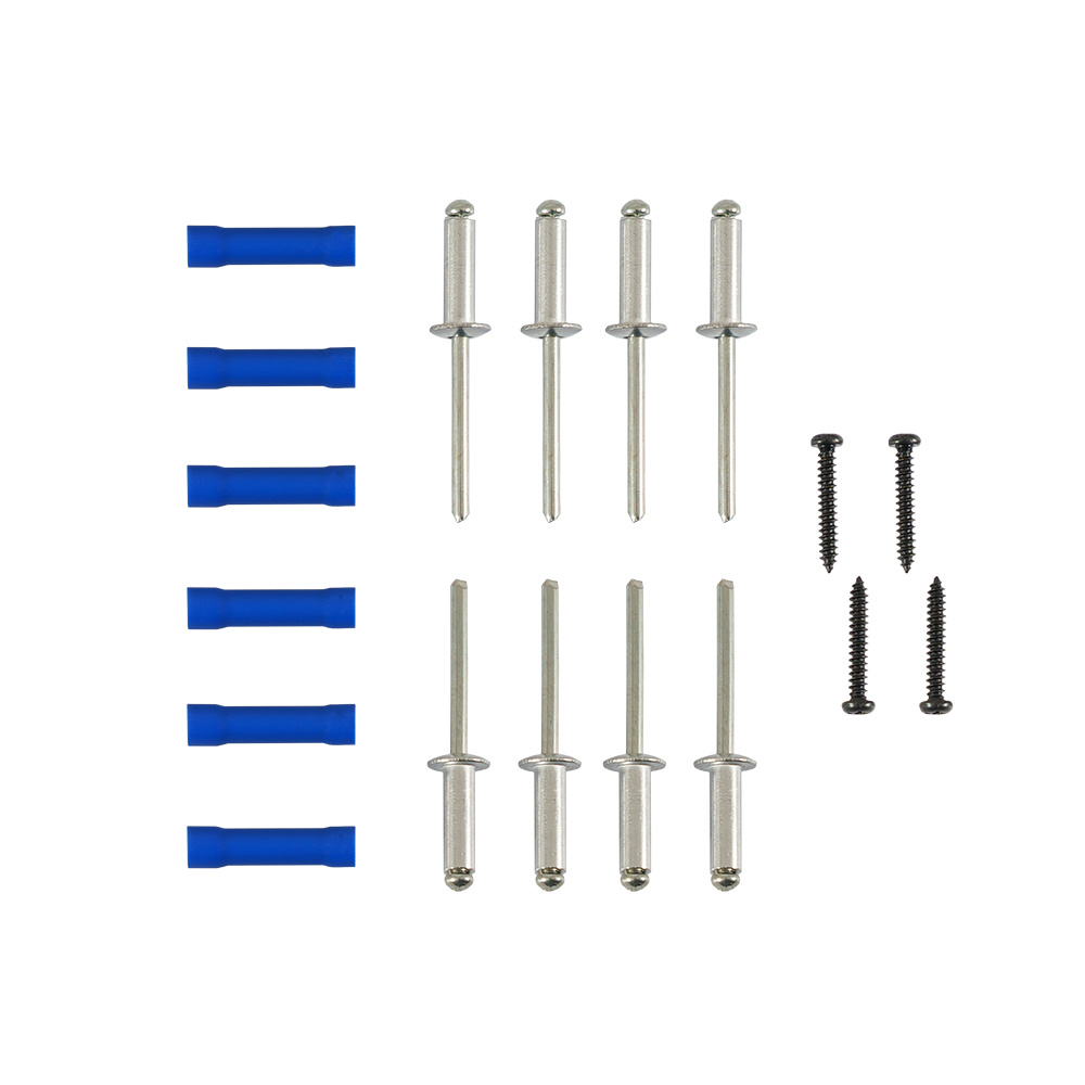 Fästelement och skruvar för modellanpassat kitsystem.